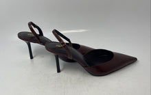 Load image into Gallery viewer, Zara Womens Brown Leather Buckle Pointed Toe Slingback Heels Size EUR 40