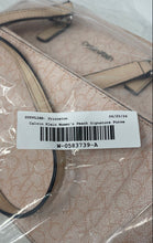Load image into Gallery viewer, Calvin Klein Womens Peach Monogram Print Zipper Top Handle Crossbody Handbag