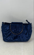 Load image into Gallery viewer, Studio 33 Womens Blue Velvet Double Handle Pockets Zip Top Lined Satchel Handbag