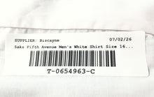 Load image into Gallery viewer, Saks Fifth Avenue Mens White Cotton Long Sleeve Slim Fit Dress Shirt Size 16 1/2