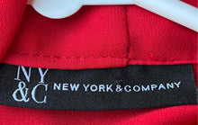 Load image into Gallery viewer, New York & Company Womens Red Long Sleeve Button-Front Blouse Top Size XL