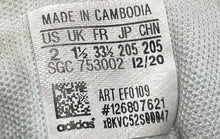 Load image into Gallery viewer, Adidas Boys Grand Court EF0109 White Low Top Hook & Loop Sneaker Shoes Size 2