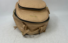 Load image into Gallery viewer, Steve Madden Womens Light Brown Monogram Embossed Faux Leather Mini Backpack