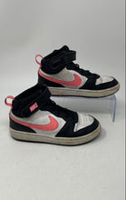 Load image into Gallery viewer, Nike Boys Court Borough Mid 2 CD7783-005 White Black Sneaker Shoes Size 13.5C