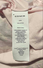 Load image into Gallery viewer, Coach Womens Pink Graphic Logo Short Sleeve Pullover T-Shirt Size Large