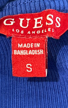 Load image into Gallery viewer, Guess Womens Blue Short Sleeve Crew Neck Cutout Front Zip Blouse Top Size Small