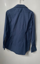 Load image into Gallery viewer, Express Mens Blue 1MX Slim Fit Long Sleeve Collared Button-Up Shirt Size Small