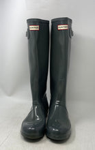 Load image into Gallery viewer, Hunter Mens Original Gloss Tall Gray Pull-On Round Toe Rain Boots Size 7 M
