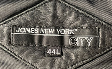 Load image into Gallery viewer, Jones New York Mens Black Leather Pockets Long Sleeve Button Front Jacket Sz 44L