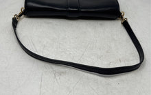 Load image into Gallery viewer, Anne Klein Womens Black Lizard Embossed Leather Detachable Strap Shoulder Bag