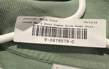 Load image into Gallery viewer, Lacoste Mens Olive Green Striped Spread Collar Short Sleeve Polo Shirt Size 3