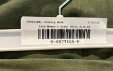 Load image into Gallery viewer, Zara Womens Green Ruffle Back-Zip Asymmetrical Midi Wrap Skirt Size XS