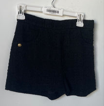 Load image into Gallery viewer, Zara Womens Black Tweed Flat Front Regular Fit Back Zipper Chino Shorts Size XS