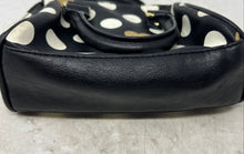 Load image into Gallery viewer, Betsey Johnson Womens Black White Golden Tone Polka Dot Mini Satchel Purse