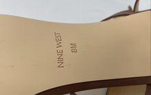 Load image into Gallery viewer, Nine West Womens Pruce Brown Leather Block Heel Ankle Strap Sandals Size 8M