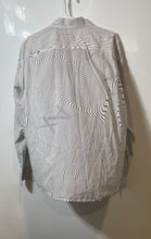 Load image into Gallery viewer, Armani Exchange Mens White Black Striped Long Sleeve Button-Up Shirt Size L