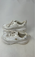 Load image into Gallery viewer, Skechers Womens D'Lites White Leather Lace-Up Low Top Sneaker Shoes Size 8.5
