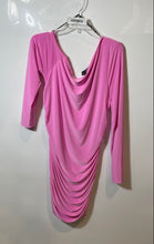 Load image into Gallery viewer, Forever 21 Womens Pink Long Sleeve Cowl Neck Side Ruched Mini Dress Size 2X