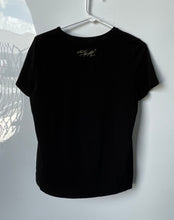 Load image into Gallery viewer, Karl Lagerfeld Paris Womens Black Graphic Print Short Sleeve T-Shirt Size Small