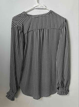 Load image into Gallery viewer, Ann Taylor Womens Black White Houndstooth Print Button Front Blouse Top Size S