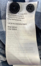 Load image into Gallery viewer, Calvin Klein Mens Blue White Plaid Cotton Long Sleeve Button-Up Shirt Size L