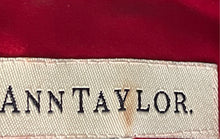 Load image into Gallery viewer, Ann Taylor Womens Red Silk Long Sleeve Collared Button-Up Shirt Size 4