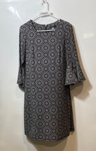 Load image into Gallery viewer, Tommy Hilfiger Womens Black White Floral Print 3/4 Bell Sleeve A-Line Dress Sz 6