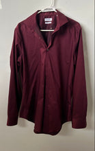 Load image into Gallery viewer, Calvin Klein Mens Wine Infinite Non-Iron Slim Fit Dress Shirt Size L 16 34/35