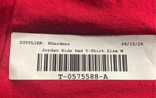 Load image into Gallery viewer, Jordan Boys Red Short Sleeve Crew Neck Pullover Graphic T-Shirt Size Medium