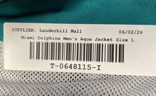 Load image into Gallery viewer, Reebok Mens Aqua Miami Dolphins Athletic Sideline Windbreaker Jacket Size Large