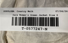 Load image into Gallery viewer, Zara Womens Green Notch Lapel Cropped Two-Button Blazer Jacket Size Small