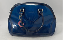 Load image into Gallery viewer, Sapsucker Womens Blue Jelly Logo Charm Bottom Studs Dome Double Handle Handbag