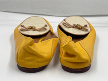 Load image into Gallery viewer, Authentic Tory Burch Womens Yellow Brown Flat Loafer Shoes Size 6.5 M Worn Soles