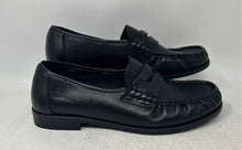 Load image into Gallery viewer, Zara Mens Black Leather Round Toe Slip-On Penny Loafer Dress Shoes Size EUR 44