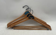 Load image into Gallery viewer, Lot Of 3 Pcs Assorted Beige Silver-Tone Wooden Clothes Hangers