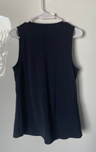 Load image into Gallery viewer, Banana Republic Womens Blue Sleeveless V-Neck Pleated Front Tank Top Size Medium