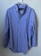Load image into Gallery viewer, Ralph Lauren Mens Blue Cotton Long Sleeve Classic Fit Dress Shirt Sz 16.5 32/33