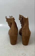Load image into Gallery viewer, Kenneth Cole Womens Beige Suede Peep Toe Block Heel Ankle Booties Size 7M