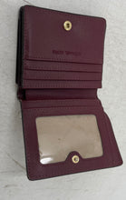 Load image into Gallery viewer, Michael Kors Womens Burgundy Pebbled Leather Card Holder Bifold Wallet