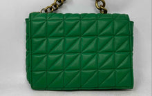 Load image into Gallery viewer, Zara Womens Green Faux Leather Quilted Inner Pocket Chain Strap Shoulder Bag