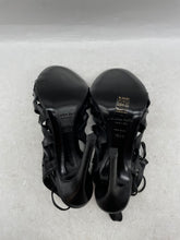 Load image into Gallery viewer, Charles David Womens Black Leather Peep Toe Stiletto Strappy Sandals Size 38.5 B