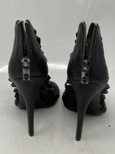 Load image into Gallery viewer, Authentic Tory Burch Womens Black Caged High Gladiator Heels Size 7.5M Worn