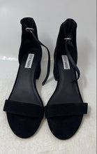 Load image into Gallery viewer, Steve Madden Womens Black Leather High Block Ankle Strap Heels Size 9M