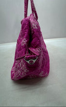 Load image into Gallery viewer, Vera Bradley Womens Pink Paisley Quilted Inner Pocket Zip Top Duffle Handbag