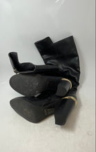 Load image into Gallery viewer, Aldo Womens Black Leather Block Heel Side Zip Knee-High Riding Boots Size 9