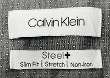 Load image into Gallery viewer, Calvin Klein Mens Gray Printed Slim Fit Stretch Dress Shirt Size 16 34/35