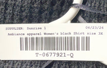 Load image into Gallery viewer, Ambiance Apparel Womens Black Raglan Sleeve Open Knit Pullover Sweater Size 3X