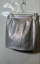 Load image into Gallery viewer, Forever 21 Womens Silver Metallic Front Zip Short Mini Skirt Size Small
