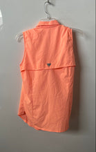 Load image into Gallery viewer, Columbia Womens Orange Sleeveless Collared Button-Up Shirt Size S/P