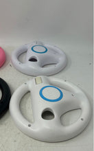 Load image into Gallery viewer, Nintendo Wii White Black Pink Racing Steering Wheels Untested Lot Of 4 Pcs